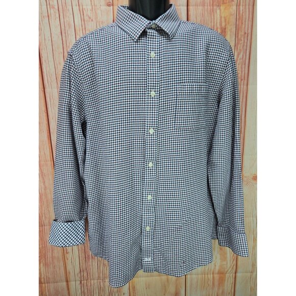 Johnston & Murphy Mens Houndstooth Shirt XL Premium European Fabric Cotton - Picture 1 of 8